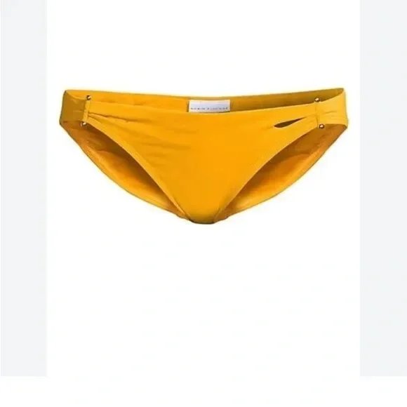 Robin Piccone Ava Luca Bikini Bottom Yellow/ Gold size Small Barbell Swim NEW - Picture 2 of 7